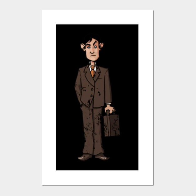 Retro Vintage Grunge Businessman - Business - Posters and Art Prints